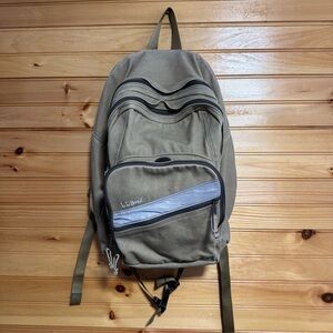L.L. Bean Tanish/Greenish Color School Book Bag Backpack